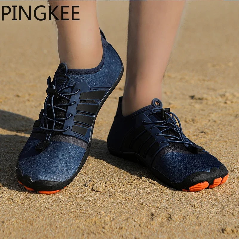 PINGKEE Unisex Air Mesh Upper Wading Beach Drainage Barefoot Diving Water Lace Lock Aqua Fitness Swimming Shoes For Men Women 5