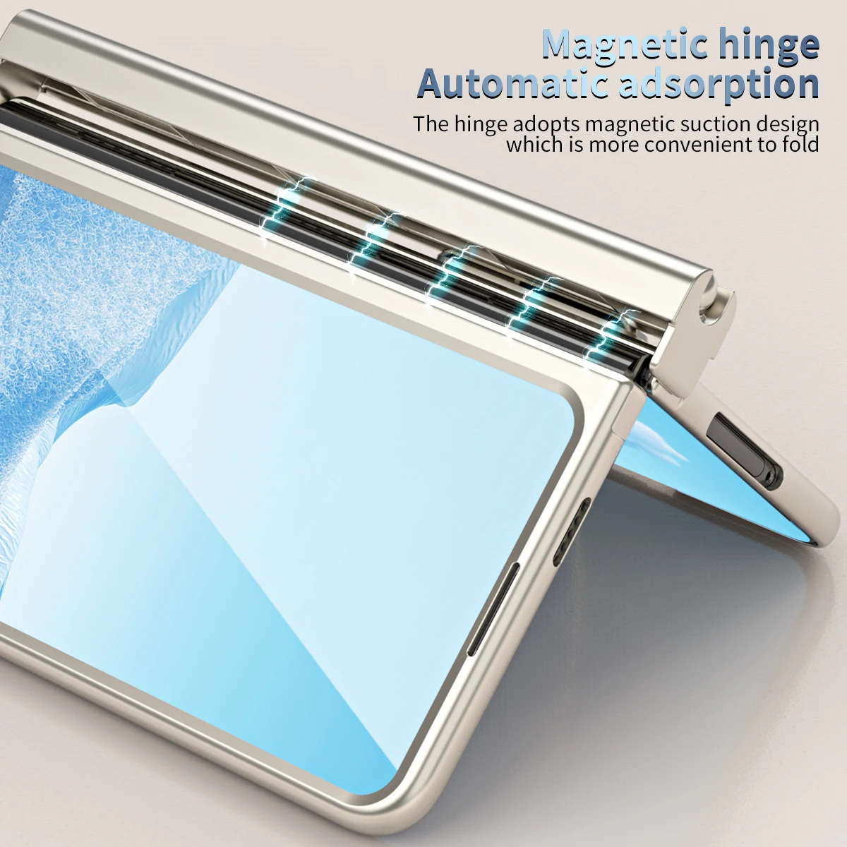 Plating Hinge Case For Google Pixel Fold with Pen Holder 360 Full-Body Glass Screen Protector Camera Magnetic Kickstand Cover