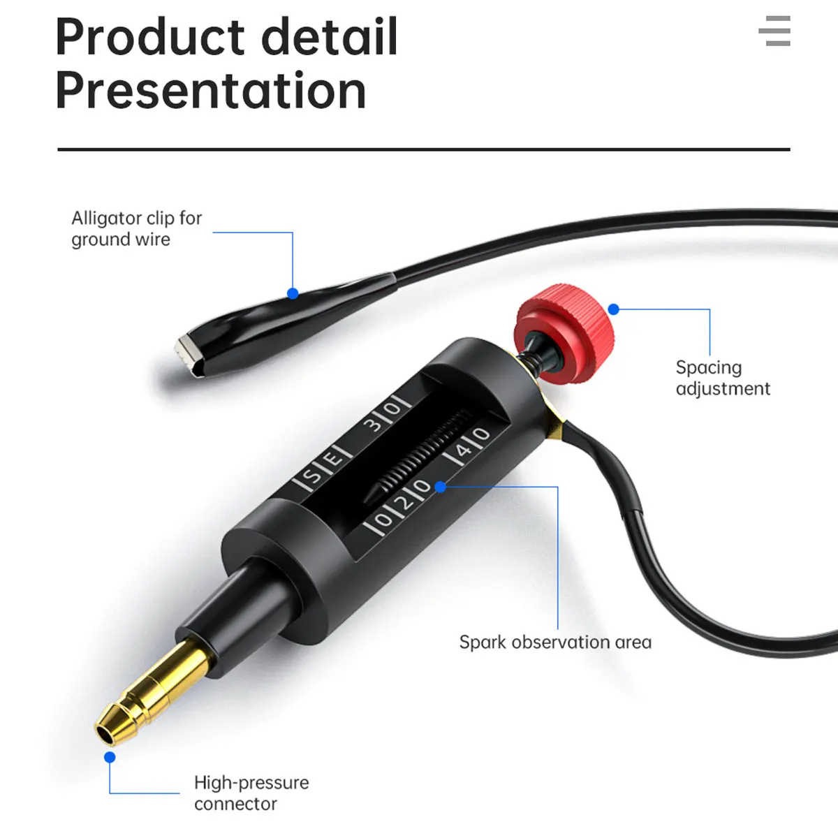 Spark Plug Tester Car Ignition System Coil Adjustable Ignition System Coil Tester Coil Engine In Line Diagnostic Checker Tool