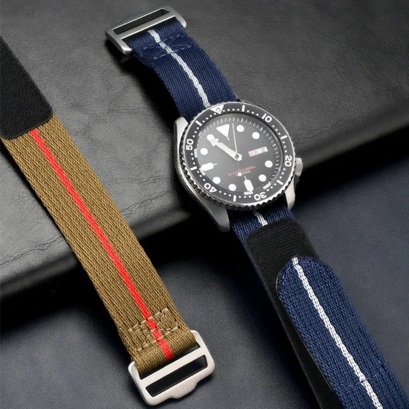 Men's Military Nylon Strap with Hook and Loop Fastener - Waterproof Wrist Bracelet