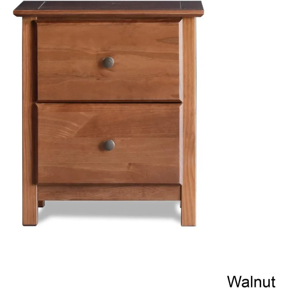 Shaker 2-Drawer Bedside Nightstand, Solid Wood