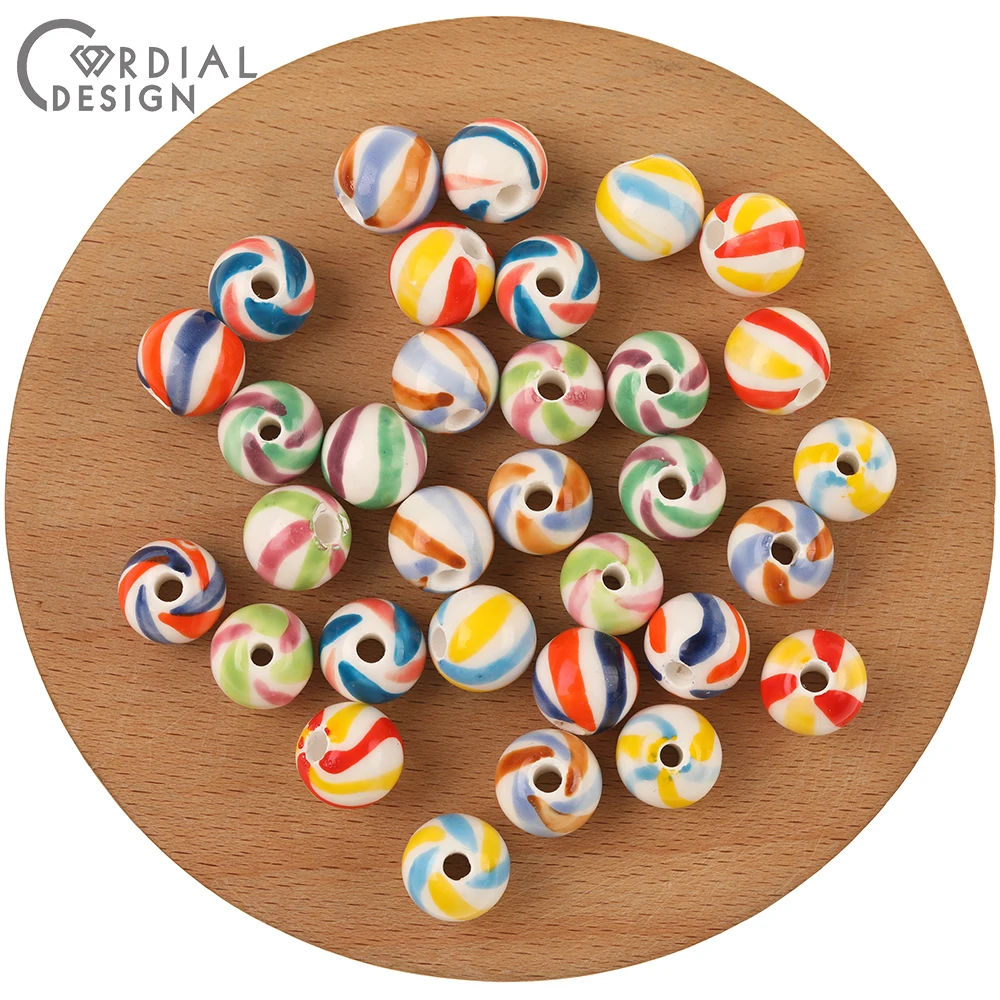 Cordial Design 100Pcs 10*10MM DIY Necklace Bracelets Making/Multicolor Ceramics Beads/Hand Made/Jewelry Findings & Components - cordial