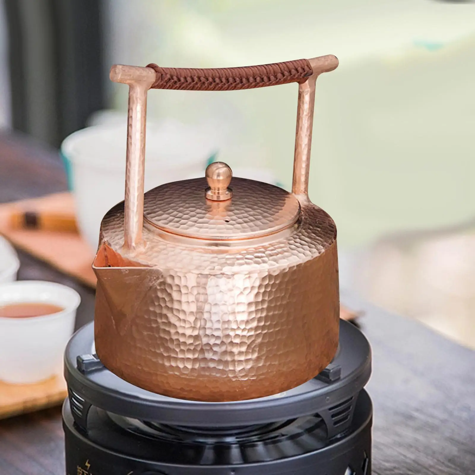 1.2 Liter Solid Copper Tea Pot Kettle 5.5x7.4inch Traditional for Gas Electric 1.2 Liter Solid Copper Tea Pot Kettle 5.5x7.4inch Traditional for Gas Electric