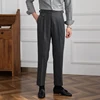 Mr. Deer San Early Autumn Gurkha High Waist Straight Pants Retro Petty High Texture Double Pleated Casual Pants Trendy Men 1