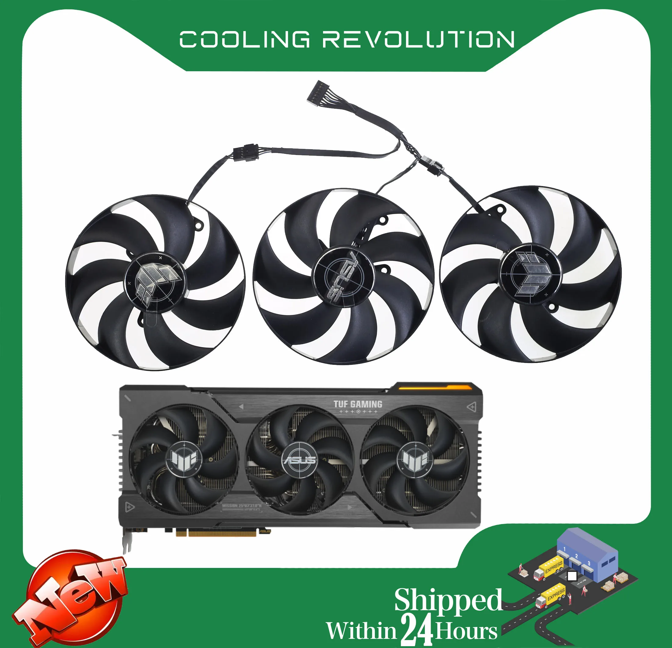 Ventola Per Scheda Grafica Muslimt129215Bu Muslimate Dc12V 0.55A Da 105Mm Per Asus Tuf Gaming Radeon Rx 7900 Rx 7900 Xtx Oc Edition