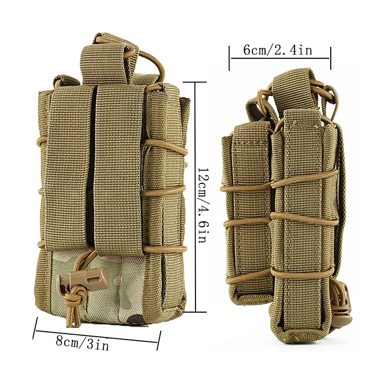 Tactical Molle Double Magazine Pouch Rifle Pistol Mag Pouches 2-Layer Holder 9mm/5.56 Belt Fast Attach Carrier Magazine Set