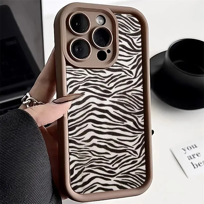 Retro Trendy Black Leopard Print Silicone Phone Case - Soft Back Cover
