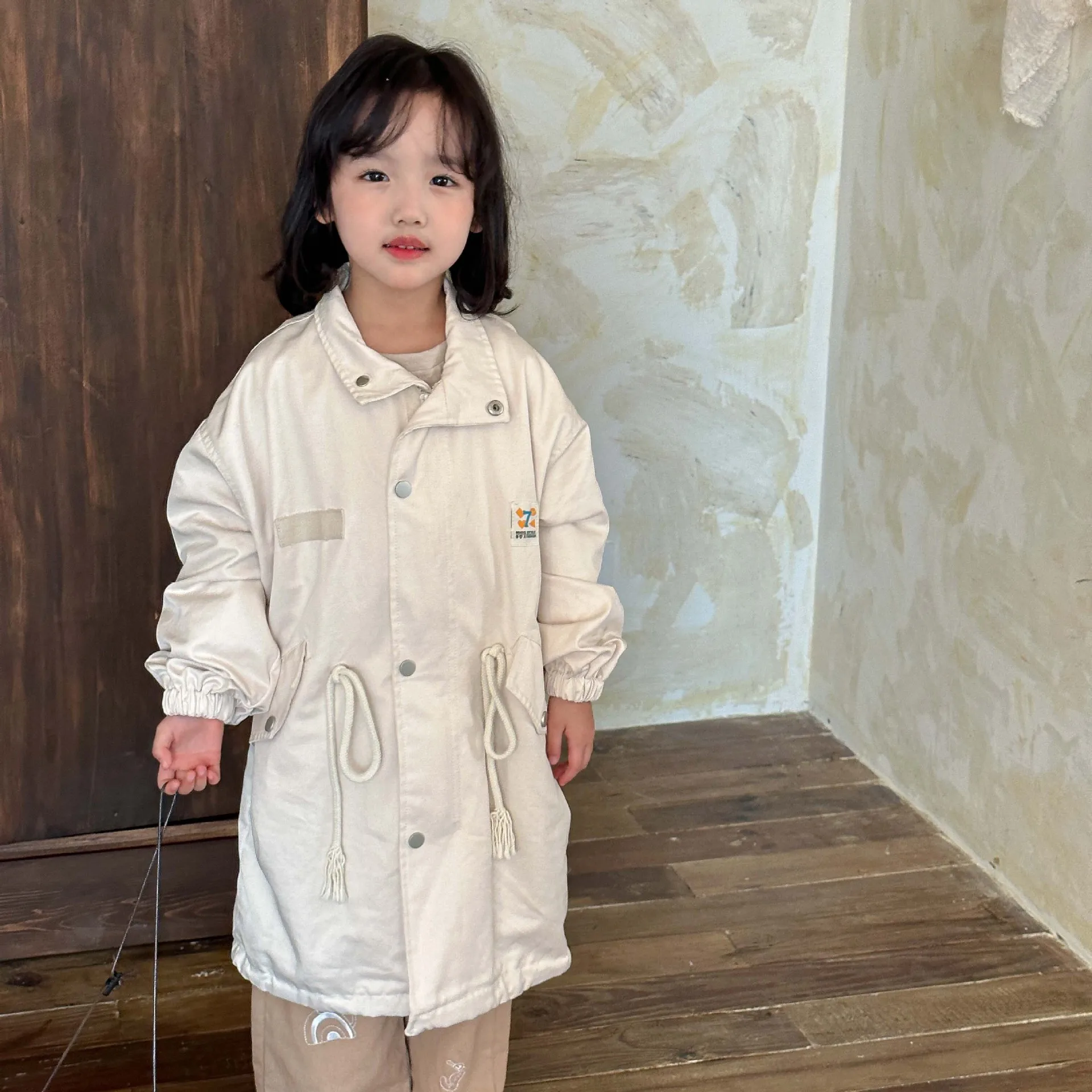 Abrigo largo holgado de manga larga para niño y niña, chaqueta informal para bebé de 1 a 8 años, novedad de primavera 2024