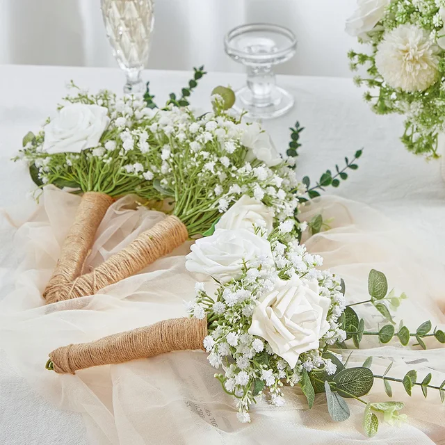 Fleurs pouvez-vous psophila Artificielles pour la Décoration de la Maison, Bouquets de Fleurs, Accessoires de Bricolage, ixde Mariage, Fausse Fleur de Souffle de Bébé, 10 Pcs, 15Pcs 6