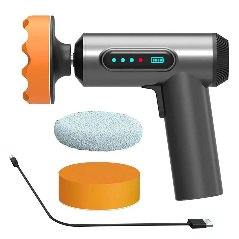 Car Polisher 4000mAh Cordless Car Polisher Rechargeable Electric Wireless Polisher Portable Auto Waxing Glass Scratches Repair Polishing Tool