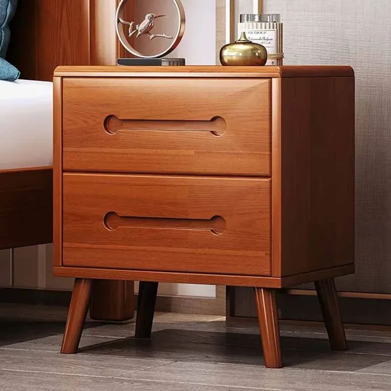 

Natural Wood Night Table Modern Minimalist Floor Storage Nightstands Mobile Organizer Armoires De Chambre Home Furniture