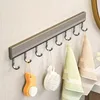 Aluminum Alloy Kitchen Storage Rack Hook Rack Wall Mounted Kitchen Utensil Storage Rack Bathroom Robe Towel Hanger 3