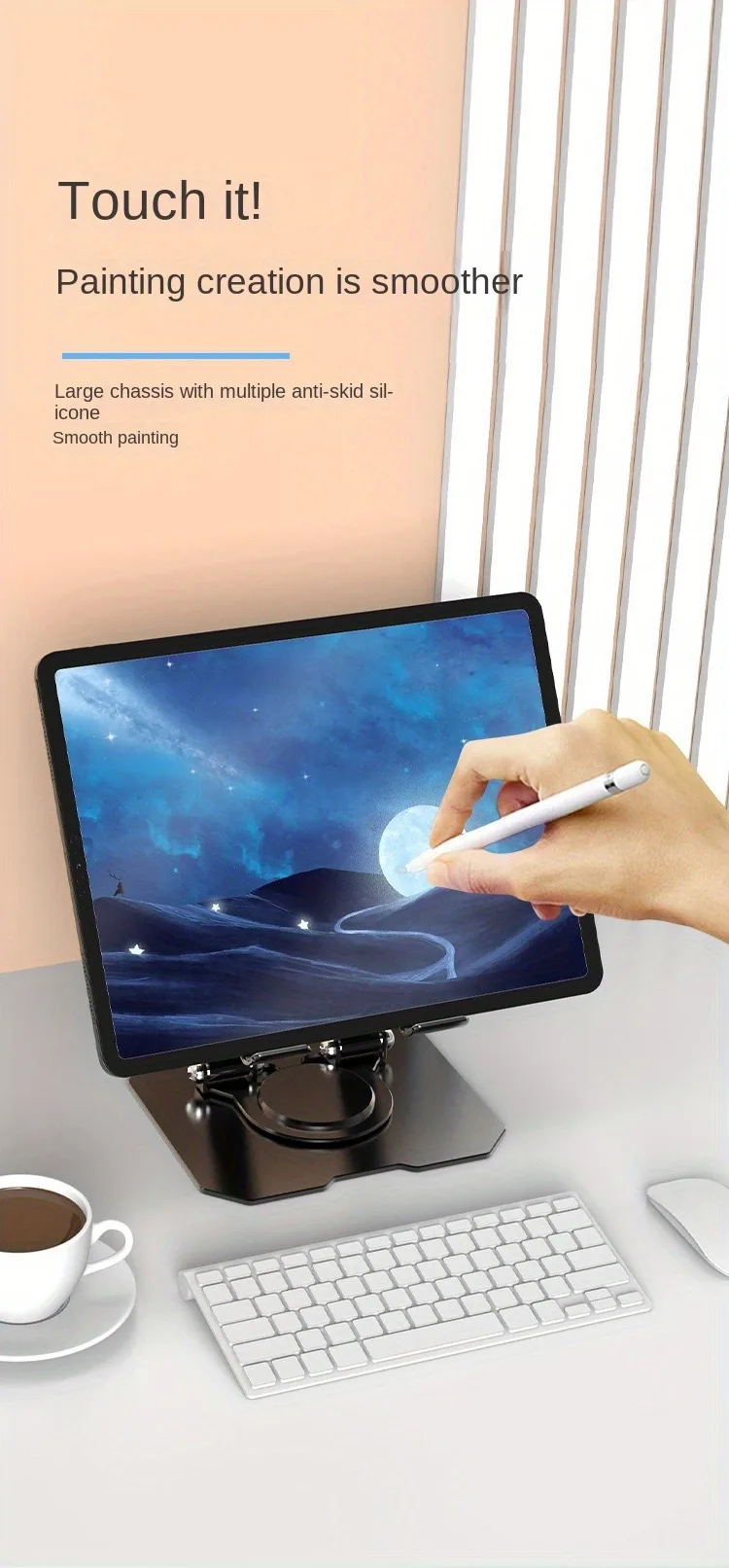 Supporto per tablet pieghevole e regolabile per ipad e tablet_voghion.com