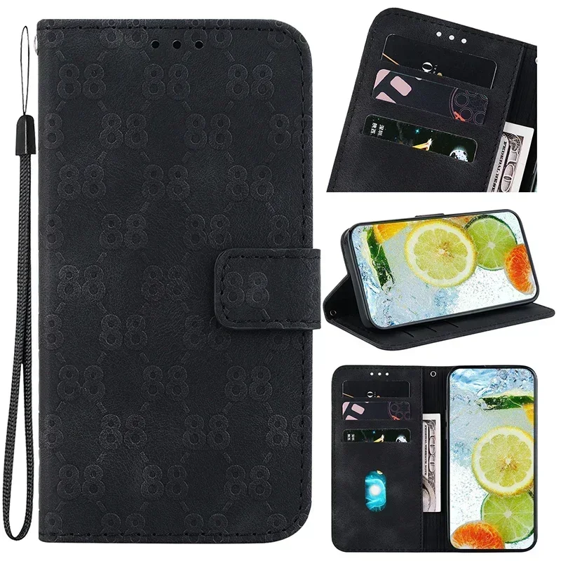 Elegant Leather Flip Wallet Case with Magnetic Closure and Anti-Fall Protection