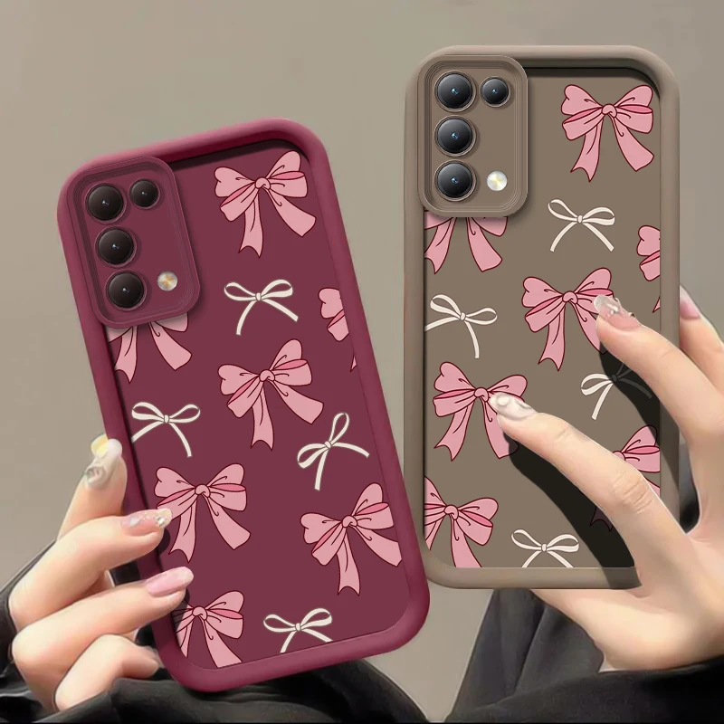 Lovely Pink Bow Knot Shockproof Soft Silicone Phone Case