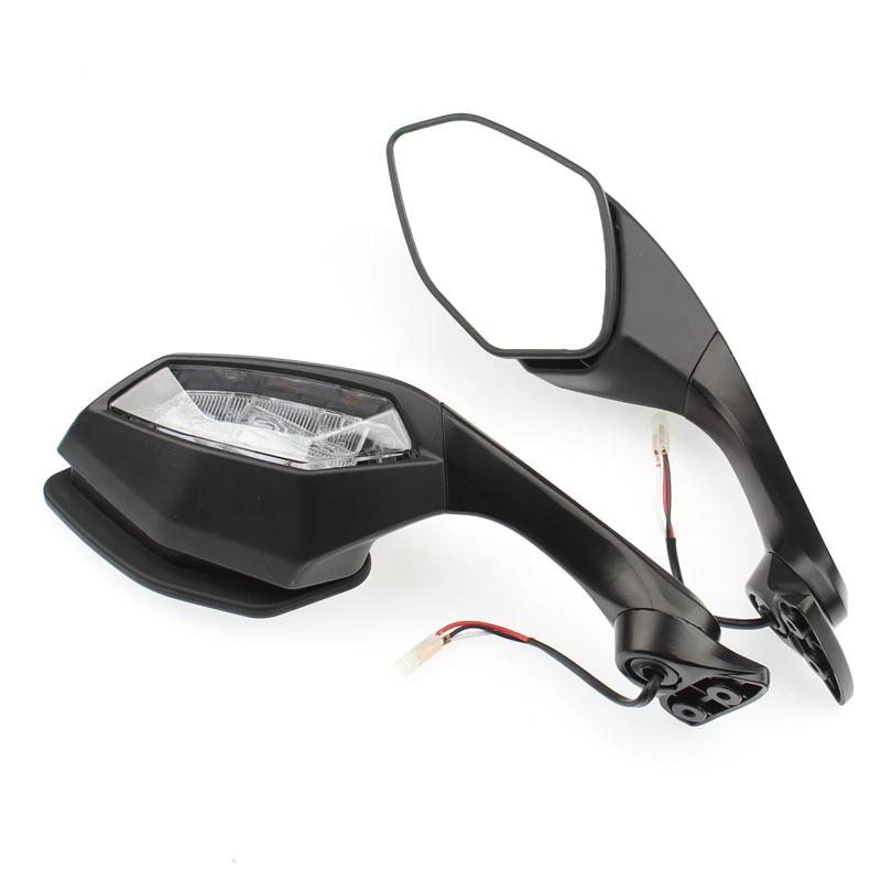 YZF R1 R6 Black L&R Motorcycle Rear View Mirrors With Turn Signals For YAMAHA R1 R6 YZF-R1 2015-2020 YZF-R6 2017 2018 2019 2020 6