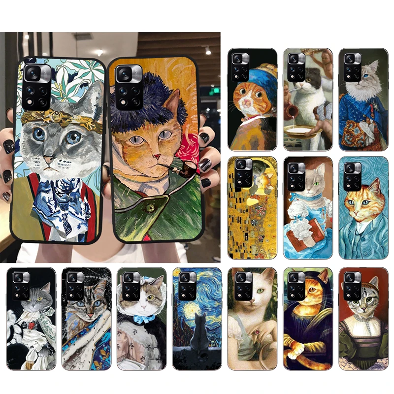 

Phone Case For Xiaomi Redmi Note 12Pro 11 11S 11T Pro 10 9Pro Note10S Redmi 10 9 10C 9C Van Gogh Art Cat Case