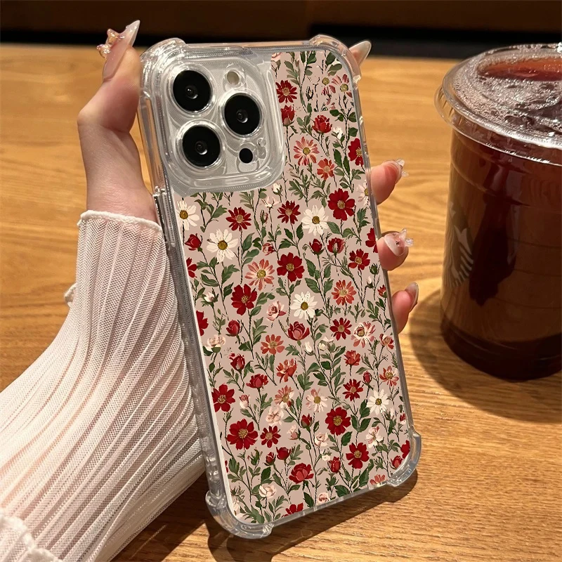 Violet Floral Transparent Phone Case