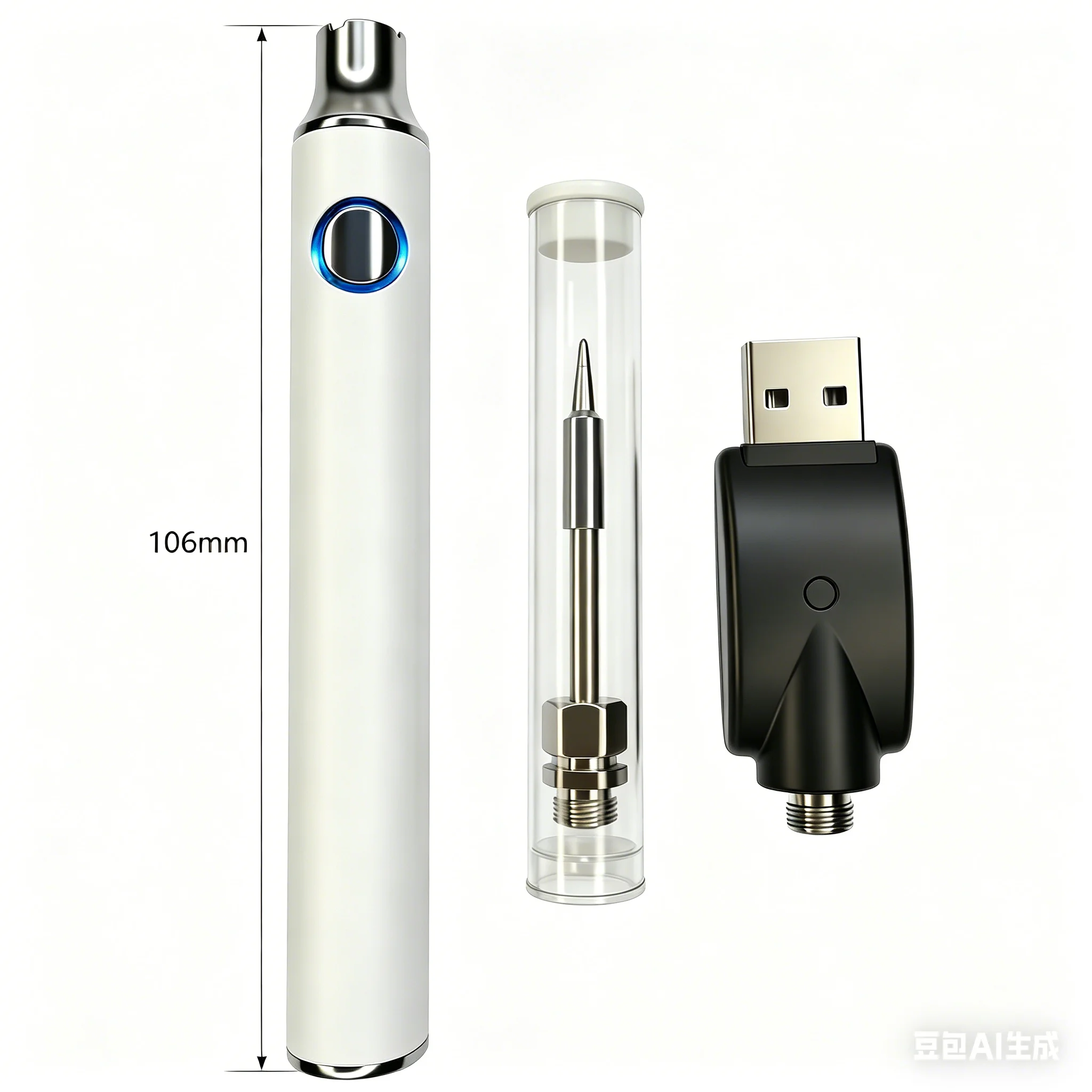 5개, 650mAh 납땜 수리 도구, 510 스레드 DIY 배터리 펜 조절 가능한 전압 휴대용 전기 납땜 인두 용접