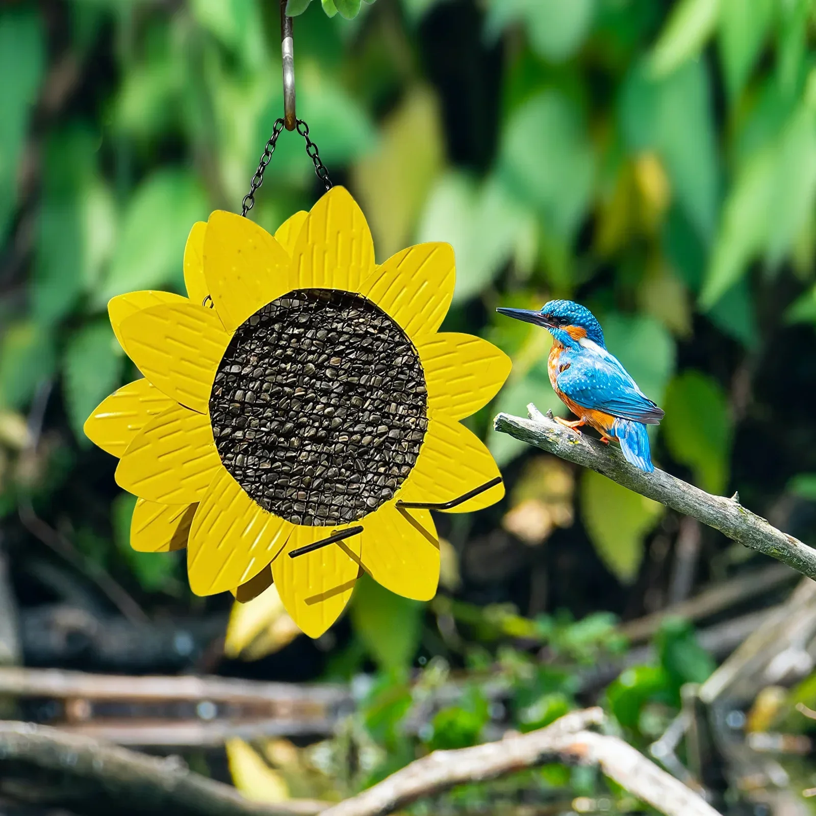 

Metal Iron Sunflower Bird Feeder Garden Yard Hanging Bird Feeder Multifunctional Wild Bird Feeders for Outdoors Hanging