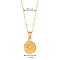 Stainless Steel Pendant Necklace For Women 18K Gold Color Chain Jewelry Fashion Cute Sun Round Necklaces Gift New Free Shipping - Image 6