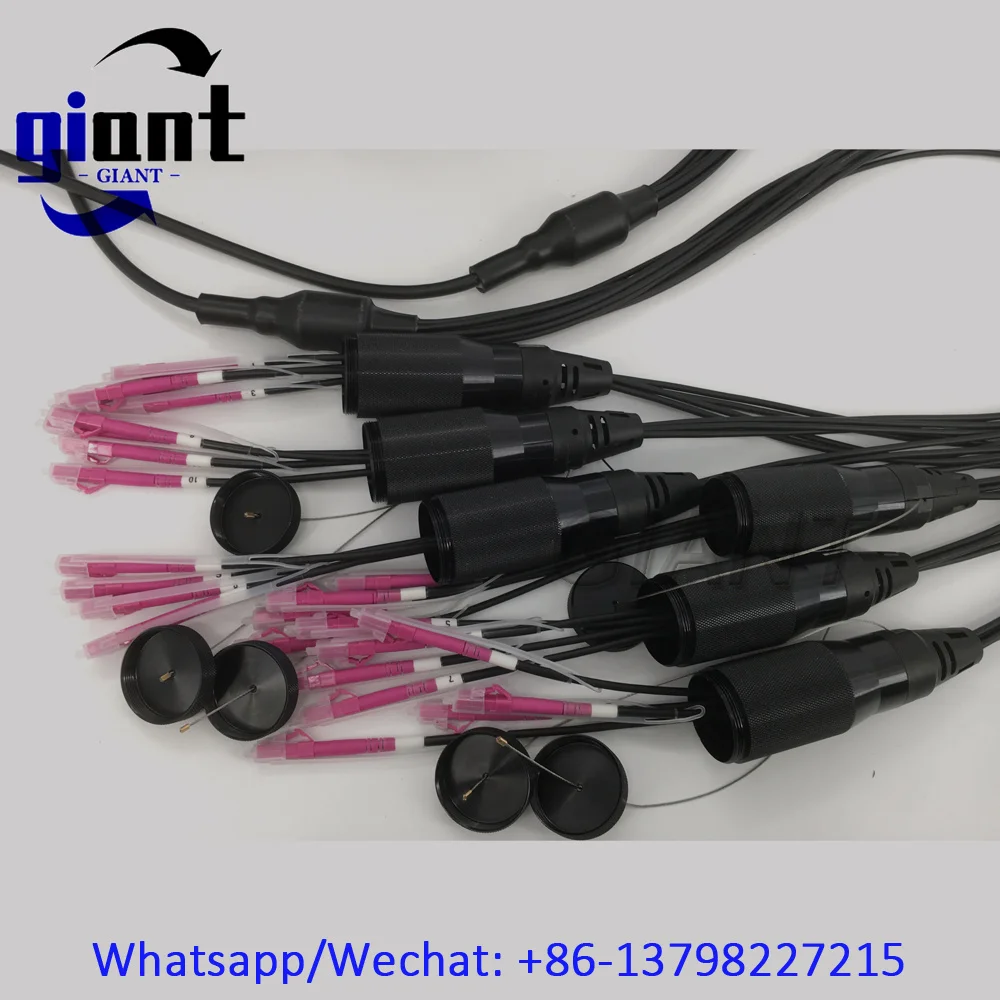 OM4,12C,MM 아머드 케이블, 12코어 250M TPU 6.0mm 블랙 PDLCUPC to PDLCUPC 광섬유 패치 코드 릴 포함 PCD380