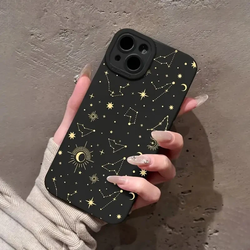 Mode Mond Telefon Fall Für iPhone 16 14 15 13 12 11 Pro Max X XR XS 7 8 15 16 SE 2020 stoßfest Silikon Weiche TPU Abdeckung Funda – Detail 9