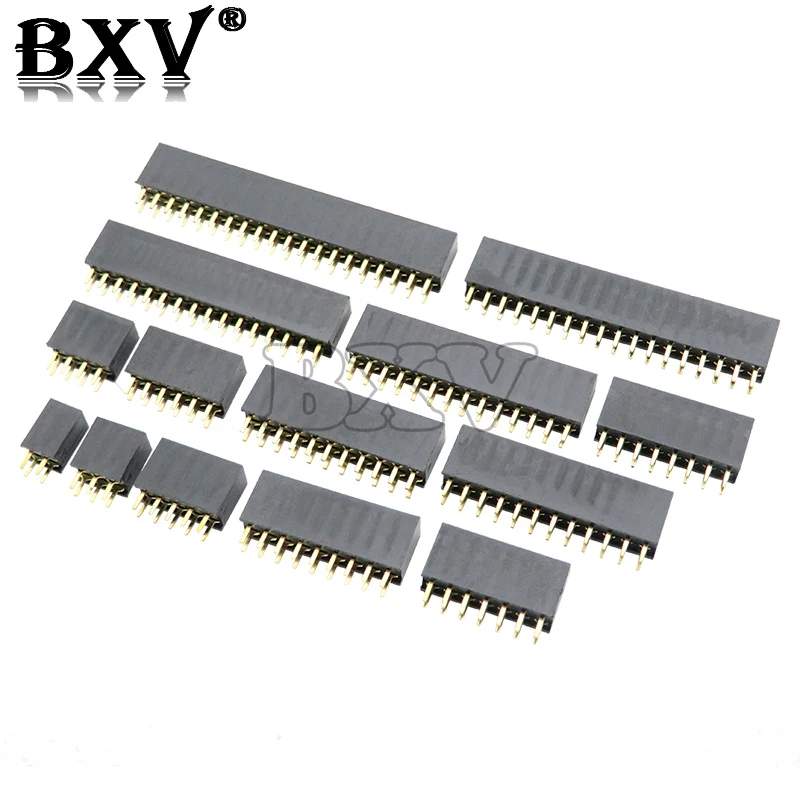 아두이노용 더블 로우 핀 암 헤더 소켓, 피치 2.54mm, 2x2p, 3 핀, 4 핀, 5 핀, 6 핀, 7 핀, 8 핀, 9 핀, 20 핀 커넥터, 10-100 개