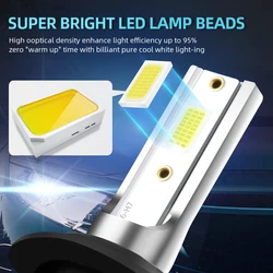 Ultra - Bright LED Headlight with Fan - 6000K Plug & Play - H4/9003/HB2 Hi/Lo (6000K White)