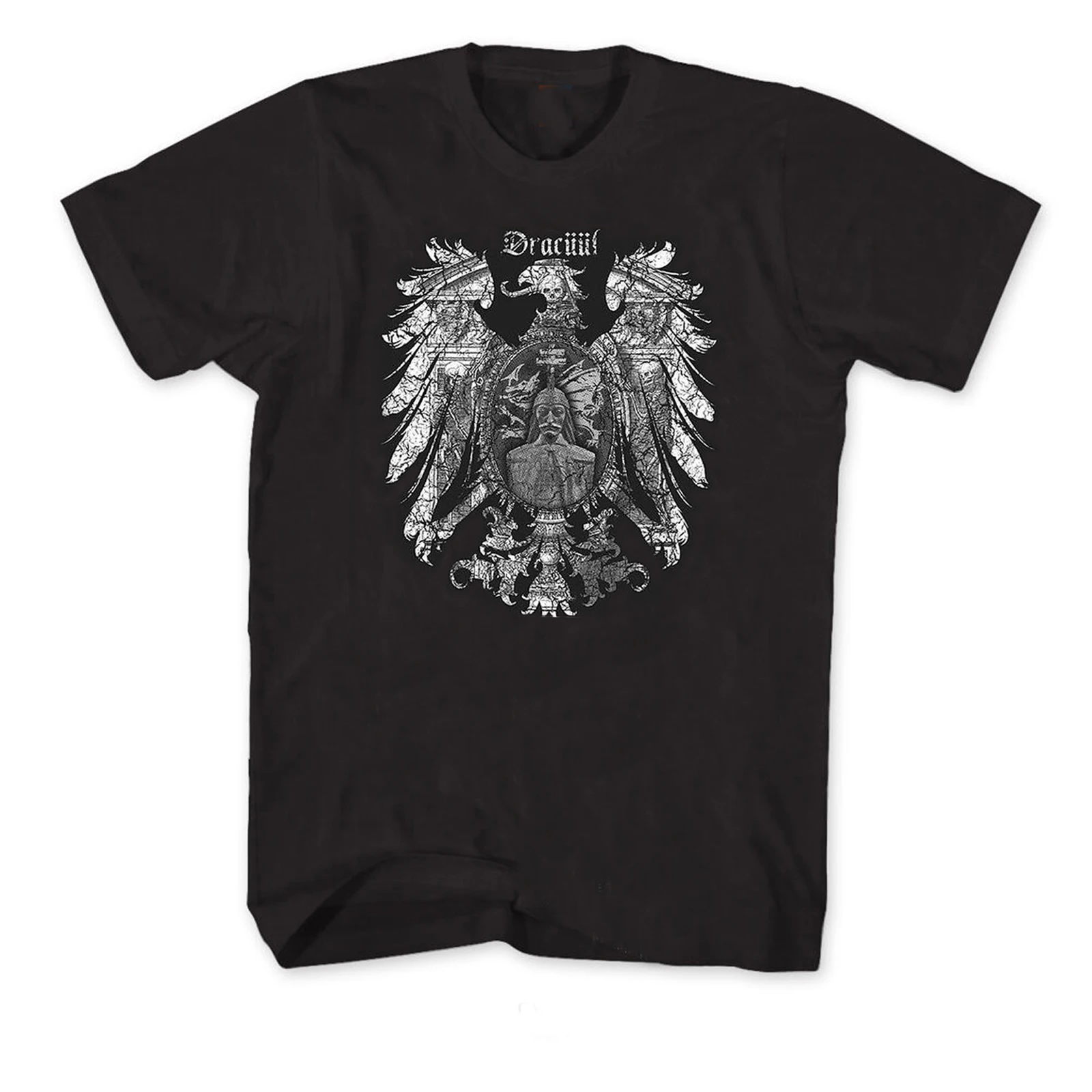 

Count Dracula Vlad The Impaler Fashion Punk Rock Eagle Badge T-Shirt. Summer Cotton Short Sleeve O-Neck Mens T Shirt New S-3XL