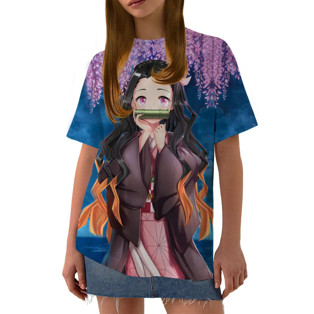 Demon Slayer Kimetsu Boy and Girl T-Shirt Kamado Nezuko Clothes Tops Tees  Camiseta Camiseta Anime Gift