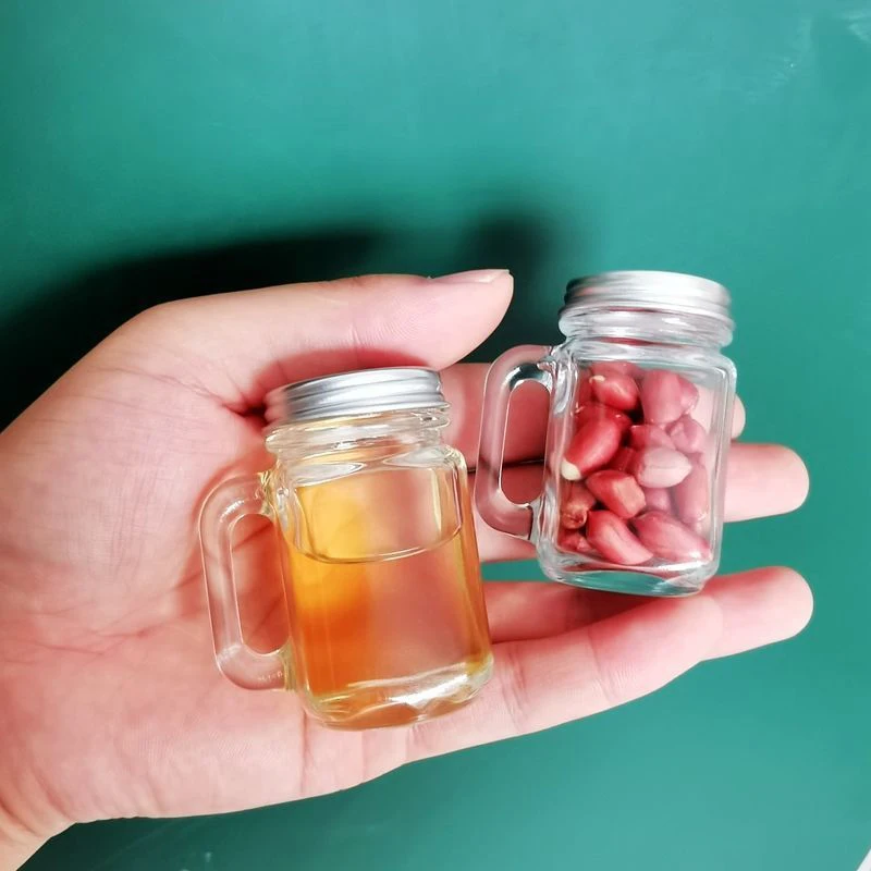 

Mason Cup Jar Glasses Cups Jars Drinking Mini Cocktail Mugs Coffee Milk Water Bar Honey Handle for Kitchen Table