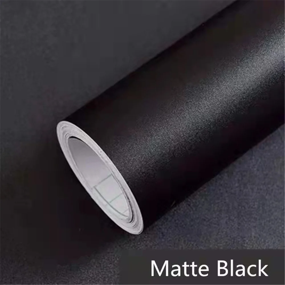 2/3/5m Self-adhesive Film Black Thickened Sticker Matt Furniture  Kitchen Cabinet for Cupboards Tables Wall Renovation Wallpaper nano black 304 stainless steel waterfall sink undermount kitchen single bowl with faucet for renovation