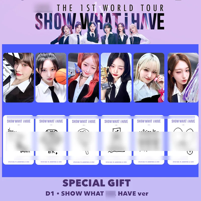 6pcs/set Kpop IVE Seoul World Tour Small Card World Tour Concert Album LOMO Card YUJIN LIZ WONGYONG Postcard Photo Card