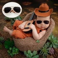 Baby Glasses Newborn Photography Accessories Baby Girl Boy Flat Glasses Photo Props Infant Heart Shape Eyeglasses Studio Shoot 2