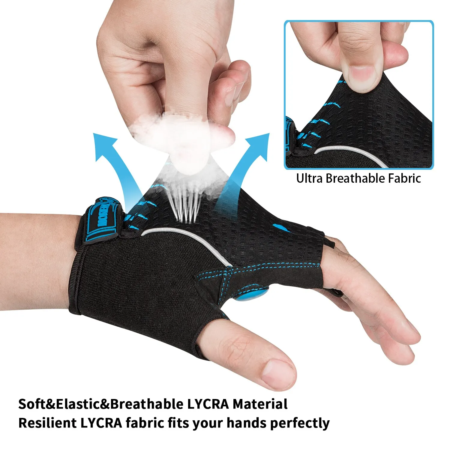 MOREOK Cycling Gloves,Breathable Bicycle Gloves,5MM Gel Pads Non-Slip Mountain Bike Gloves MTB Road Biking Gloves for Men Women 3
