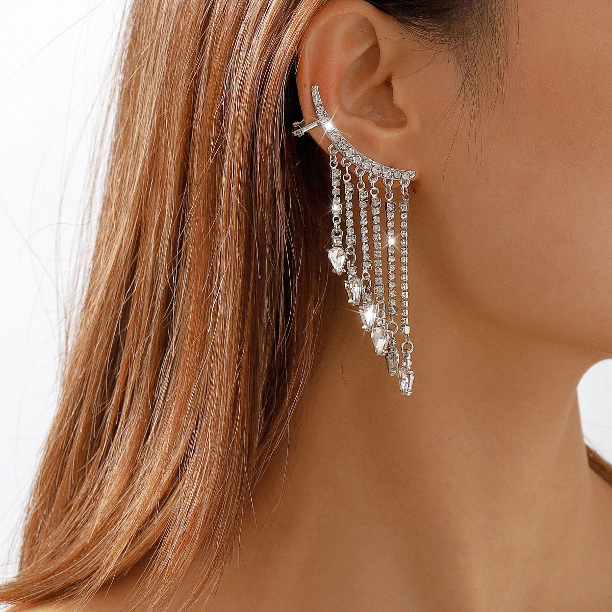 Pendientes de fiesta de lujo con borlas 2022 tendencia de diamantes de con flecos de cristal de moda pendientes de declaración joyería| |