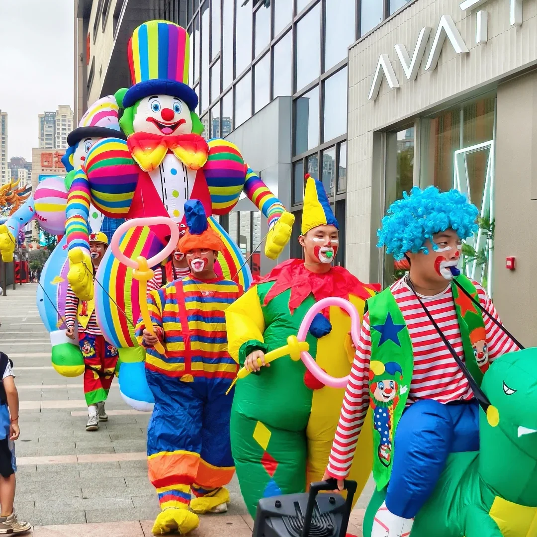 3.5M Cartoon Clown DIY Walking Dance Inflatable Air Model for Playground Performance Props Festival Supermarket Circus Puppet
