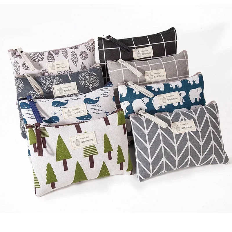 Cosmetic Bag Canvas Portable Zipper Makeup Bags Female Purses Pencil Case Toiletries Storage Wash Bag cosmetic bag,cosmetic storage bag,toiletry bag,makeup bag,cosmetic case