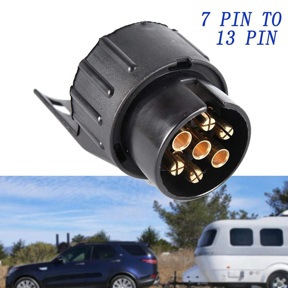 1x 7 To 13 Pins Trailer Caravan Towbar Towing Electric Socket Adapter Plug Converter Suitable For European Standard Trailers 1p brand new 13 to 7 pin plug car truck caravan electric adapter towbar socket connector for european standard trailer converter