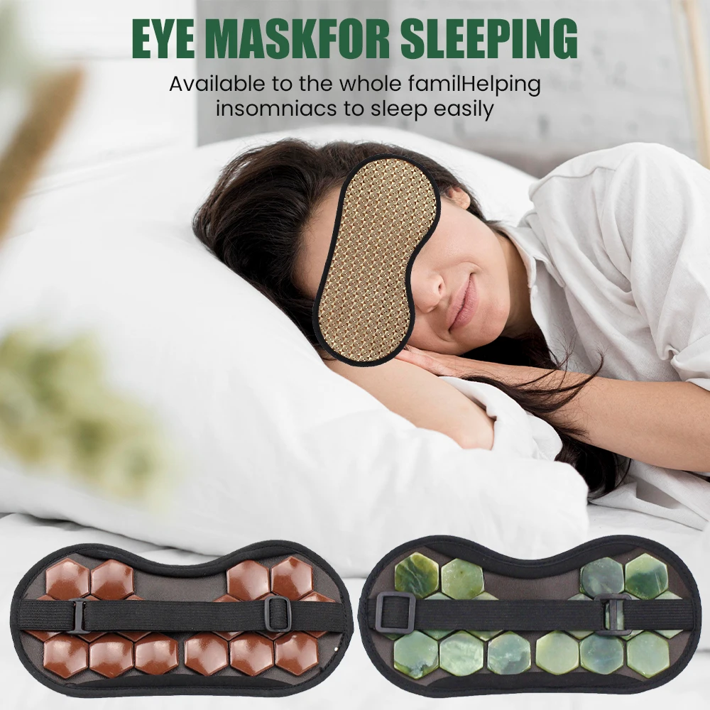 Sleeping Massage Eye Mask HOT Physical Therapy Nature Jade Stone Tourmaline Therapy Jade Stone Germanium Fast Sleep Eye Mask the original stone flat inkstone copied scriptures calligraphy and painting four treasures in study room smooth fast pen