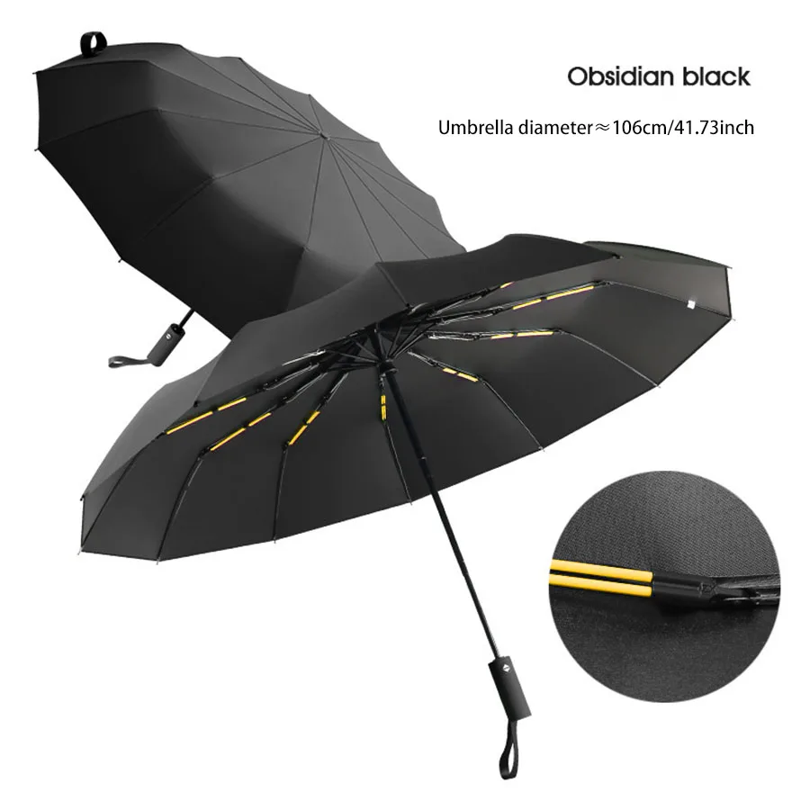 Reinforced Wind-Resistant Durable Business Umbrella - Anti-UV Sun & Rain Protection