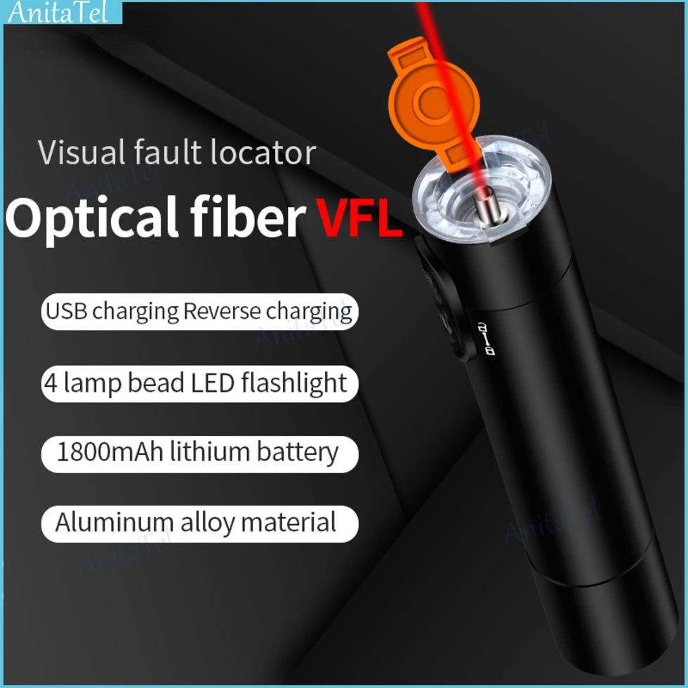 

Visual Fault Locator Mini Fiber Optic Light Source Visual Fault Locator 10/20/30MW VFL Aluminum Charging Battery Red Pen