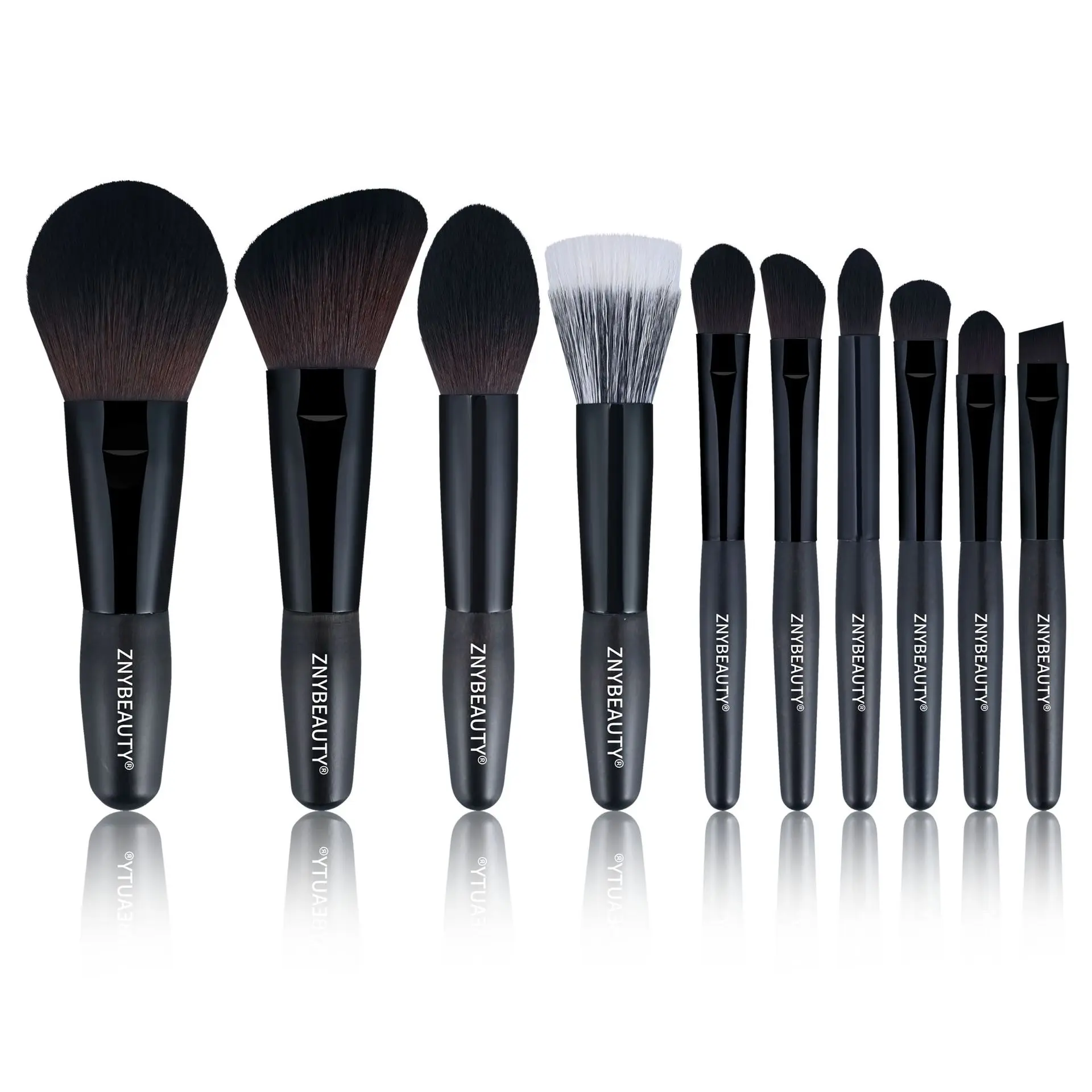 

BEIYALI 10 mini makeup brushes animal hair pointillist brush blush brush eye shadow brush travel set wool