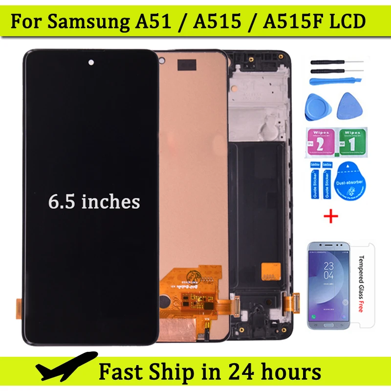 6.5‘’ LCD Display For Samsung Galaxy A51 LCD A515 A515F A515F/DS A515FD Touch Screen with Frame Digitizer Assembly