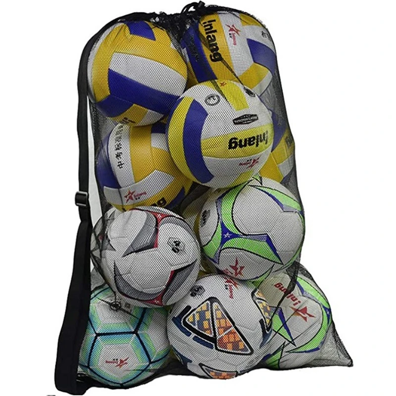 Sports Ball Storage Bag 1 Pcs Large Capacity Drawstring Mesh Shoulder Bag for Basketball Football