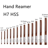 Reamer 1/8 3/16 1/4 5/16 3/8 1/2 5/8 3/4 5/32 7/16 9/16 7/8 1inch H7 HSS Hand Reamer CNC Straight Shank Chuck 3.175 12.7 25.4mm 1