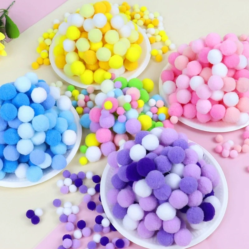 30 Stück Bunte Pompons – 6,1 Cm Groß, Aus Polyester | Für Bastelprojekte & Deko