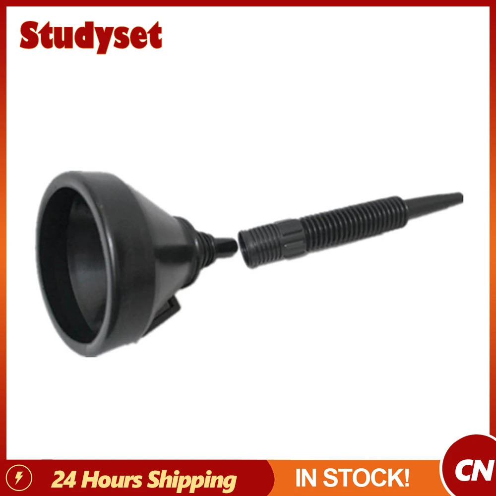 2 In 1 Plastic Funnel Can Spout For Oil Water Fuel Petrol Diesel
