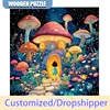 Wooden Jigsaw Puzzle Family Assembly Party Game Holiday Wall Decor Wooden Jigsaw Nano glue can be pasted Puzzle 1
